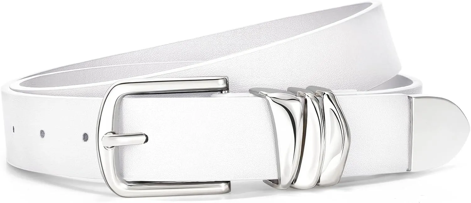 VONMELLI Women's Belt for Jeans Dress Leather Belt for Women Fashion Waist Ladies Belt with Sliver Buckle