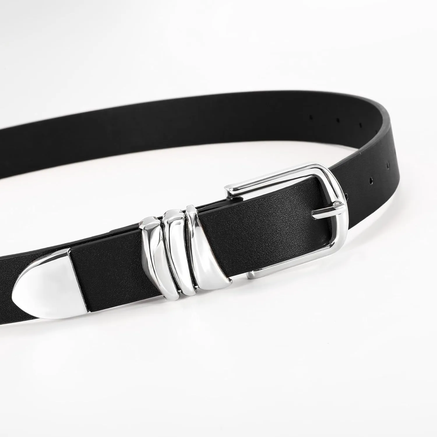 VONMELLI Women's Belt for Jeans Dress Leather Belt for Women Fashion Waist Ladies Belt with Sliver Buckle