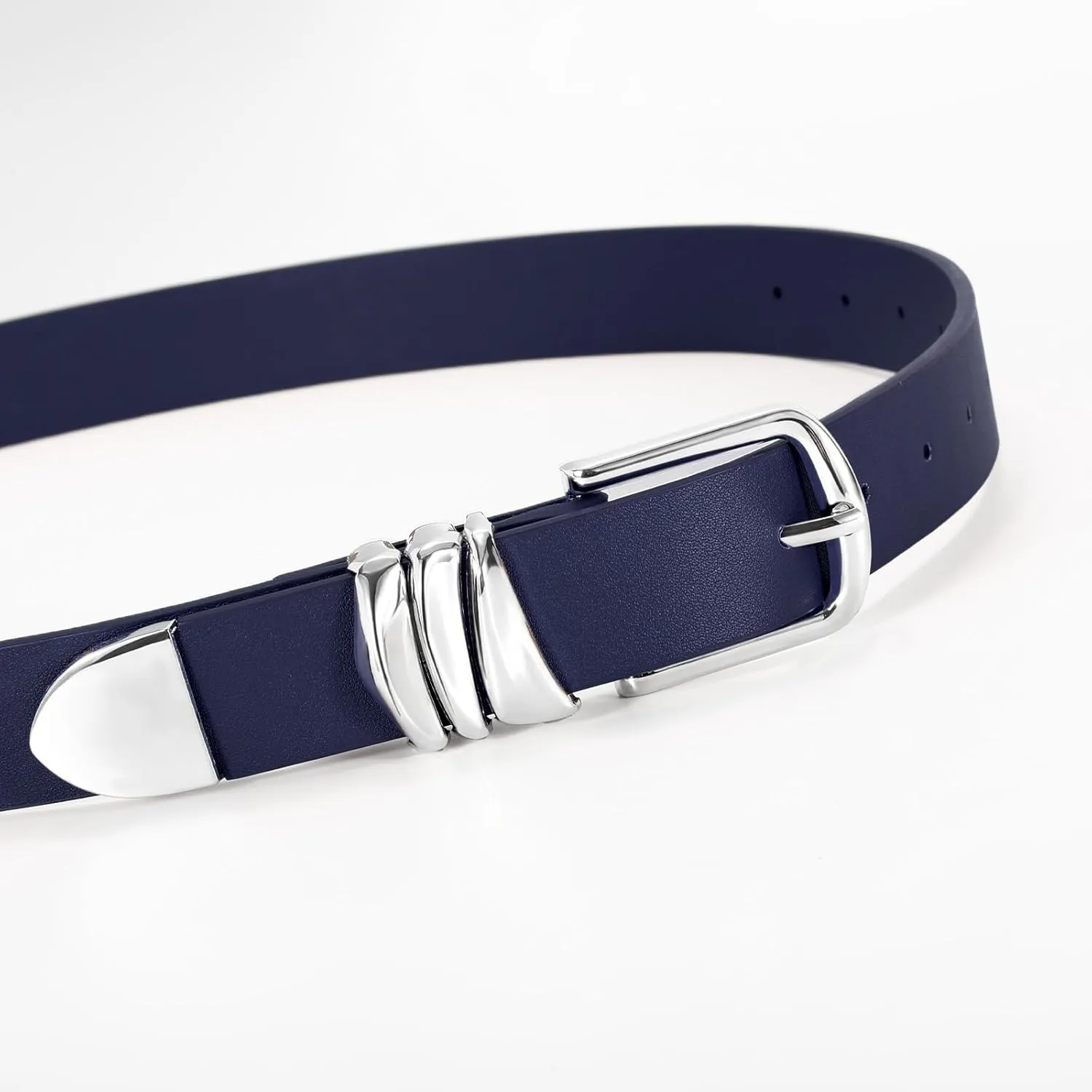 VONMELLI Women's Belt for Jeans Dress Leather Belt for Women Fashion Waist Ladies Belt with Sliver Buckle