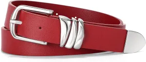 VONMELLI Women's Belt for Jeans Dress Leather Belt for Women Fashion Waist Ladies Belt with Sliver Buckle