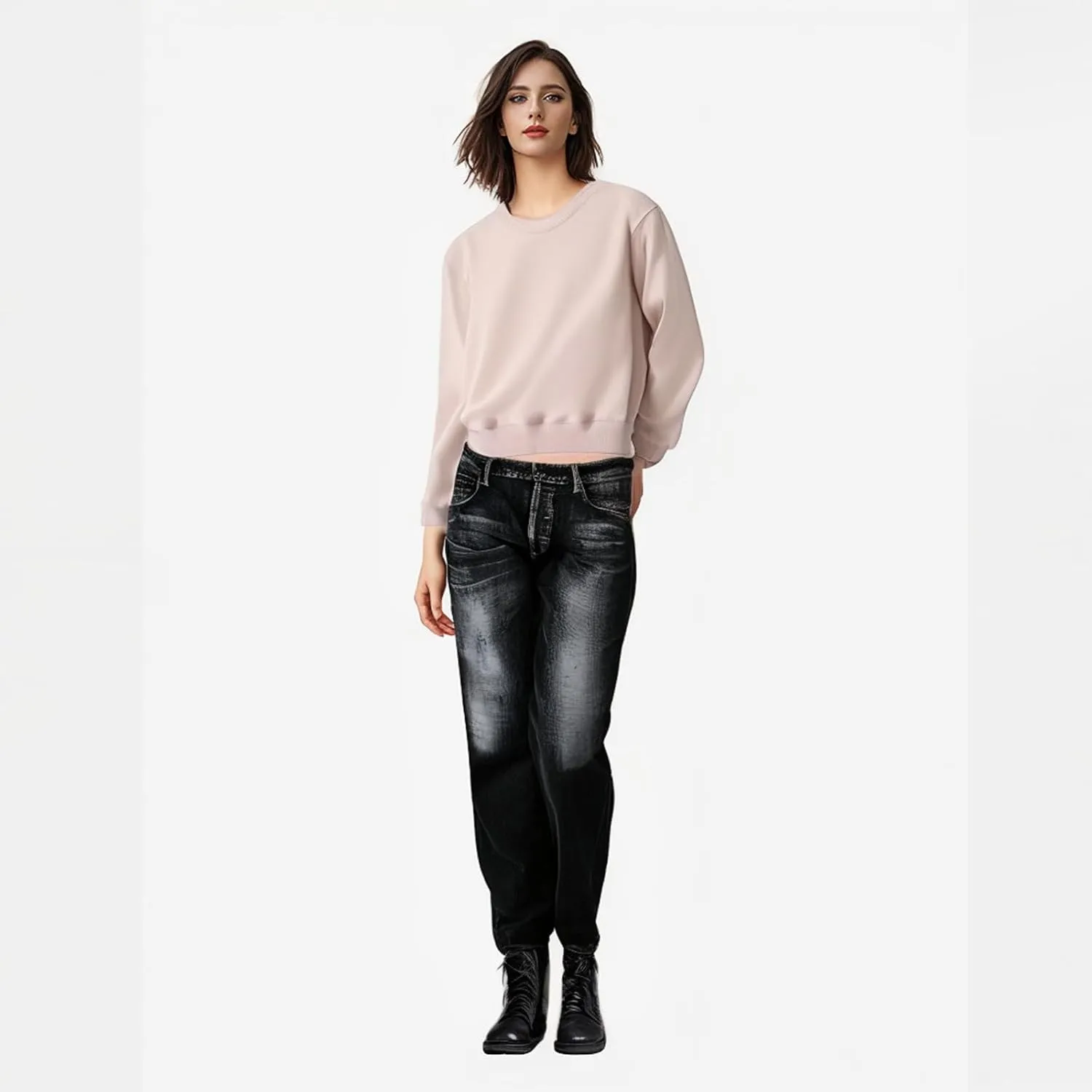 Wide Leg Jeans Woman Distressed Straight Leg Jeans Low Rise Ripped Jeans Baggy Jeans Boyfriend Denim Pants