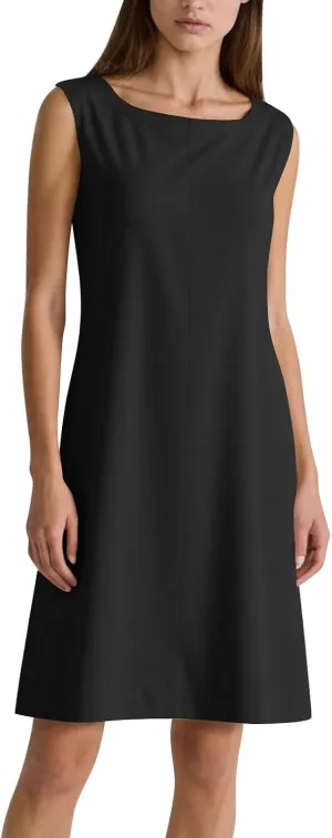 Women Cotton Linen Sleeveless Tank Dress Loose Crew Neck Knee Length Dress Summer Solid Color Casual Midi Dresses