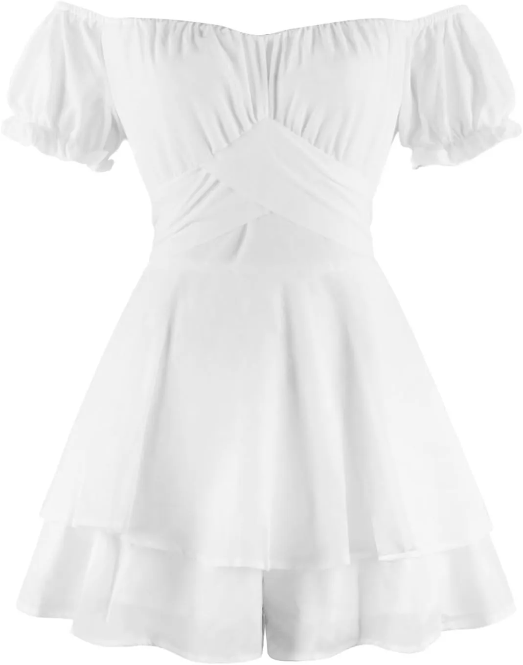 Women Off The Shoulder Mini Dresses Sexy Strapless Ruffle Hem Flowy Sundress Hawaiian Beach Vacation Dresses Fairy Dresses