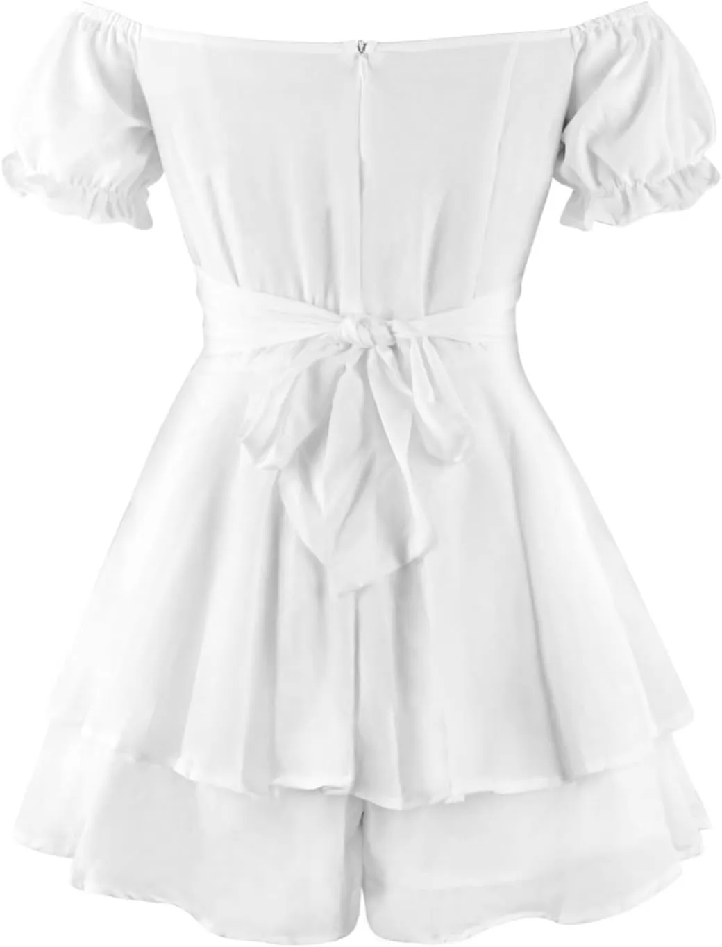 Women Off The Shoulder Mini Dresses Sexy Strapless Ruffle Hem Flowy Sundress Hawaiian Beach Vacation Dresses Fairy Dresses