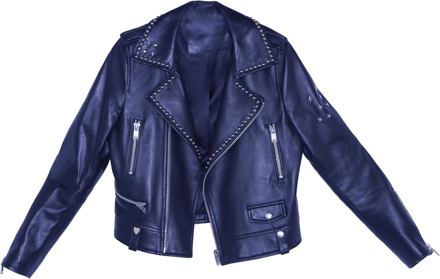 Women Rivet Leather Coat Jacket Short Slim Genuine Leather Sheepskin Spring Fall Outfits Fashion Clothes