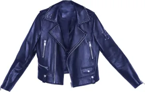 Women Rivet Leather Coat Jacket Short Slim Genuine Leather Sheepskin Spring Fall Outfits Fashion Clothes
