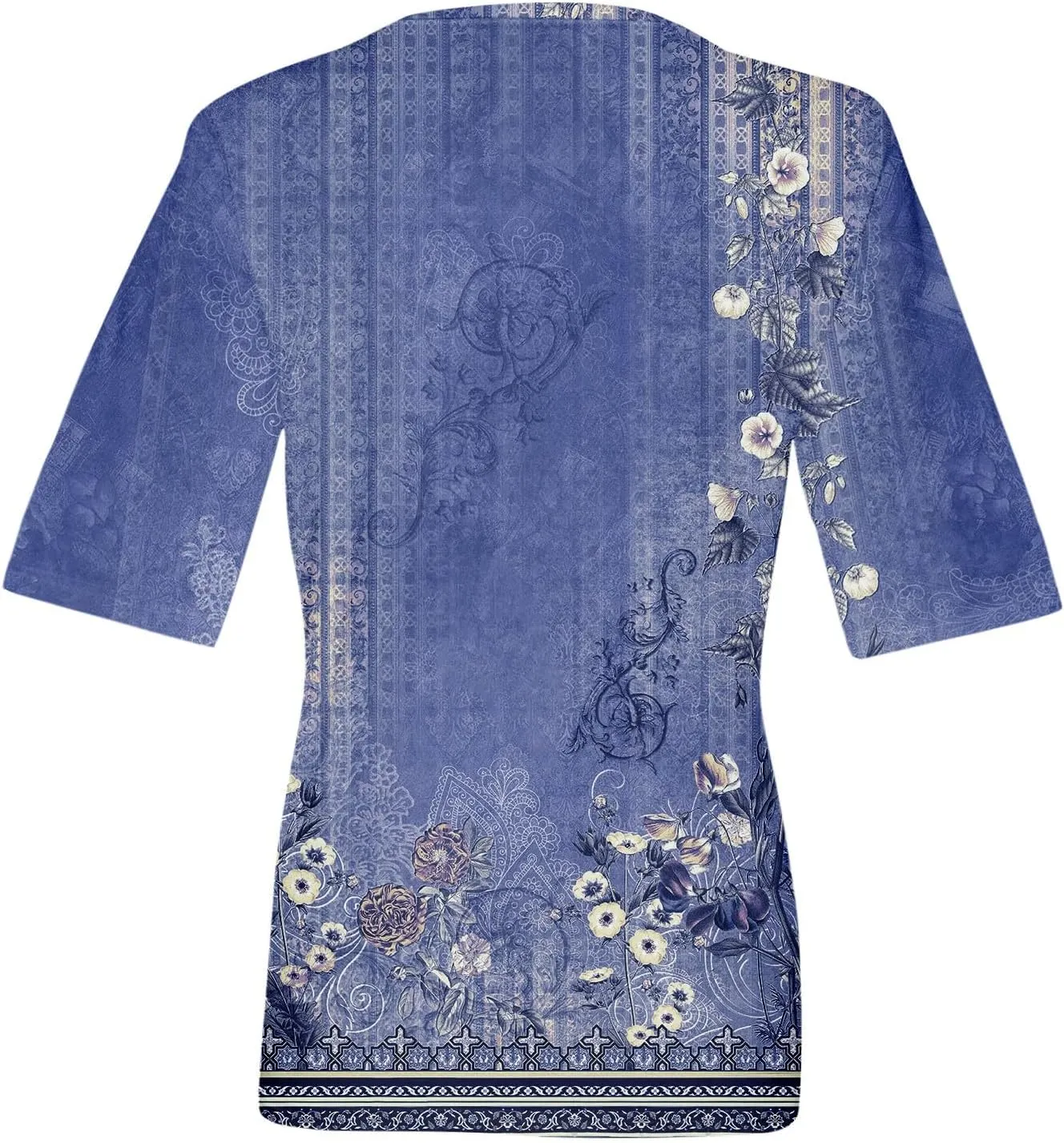 Womens 2024 Summer Half Sleeve Tops Casual V Neck Summer Shirts Loose Fit Elbow Length Sleeve Blouses