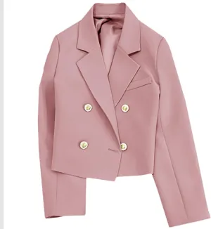Womens Blazers Dressy Casual Cropped Long Sleeve Open Front Work Office Suit Jackets Solid Blazer with Pockets