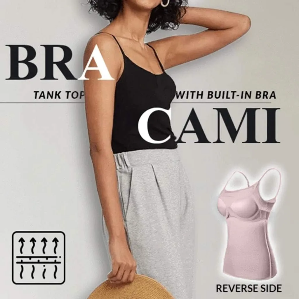 Women's Camisole Tops with Built in Bra Adjustable Spaghetti Straps Cami Tanks Summer Workout Top Undershirts for Yoga