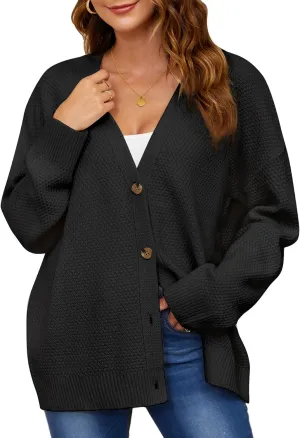 Women's Cardigan Sweaters Button-Down Open Front Long Sleeve Oversized Knit Cardigans Chunky Fall Outerwear