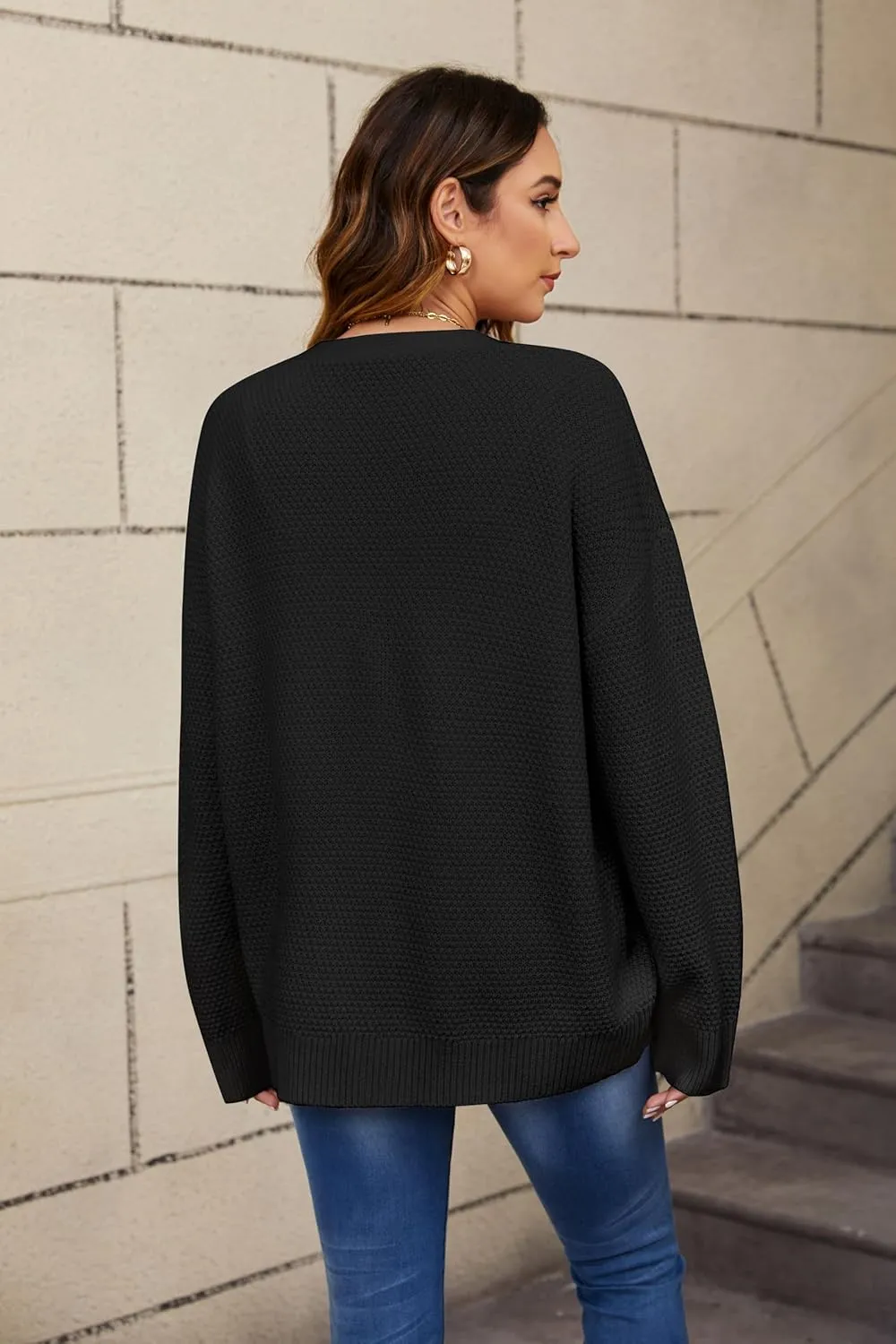 Women's Cardigan Sweaters Button-Down Open Front Long Sleeve Oversized Knit Cardigans Chunky Fall Outerwear