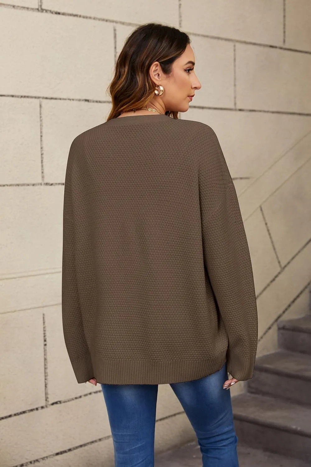 Women's Cardigan Sweaters Button-Down Open Front Long Sleeve Oversized Knit Cardigans Chunky Fall Outerwear