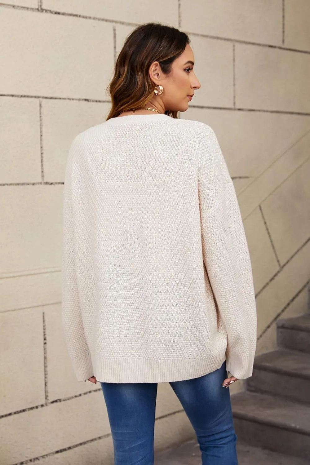 Women's Cardigan Sweaters Button-Down Open Front Long Sleeve Oversized Knit Cardigans Chunky Fall Outerwear