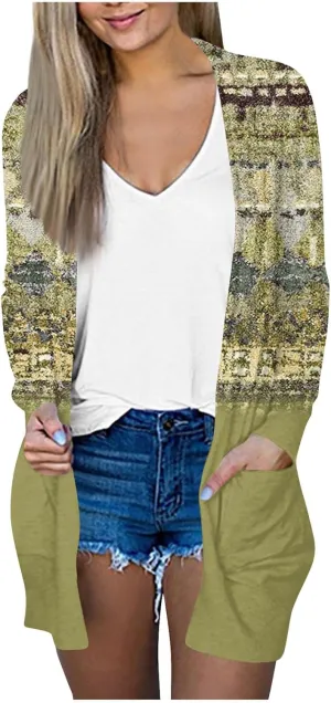 Womens Cardigans Fall 2024, Casual Loose Fit Open Front Fashion Sweaters with Pockets Comfy Going Out Outfits