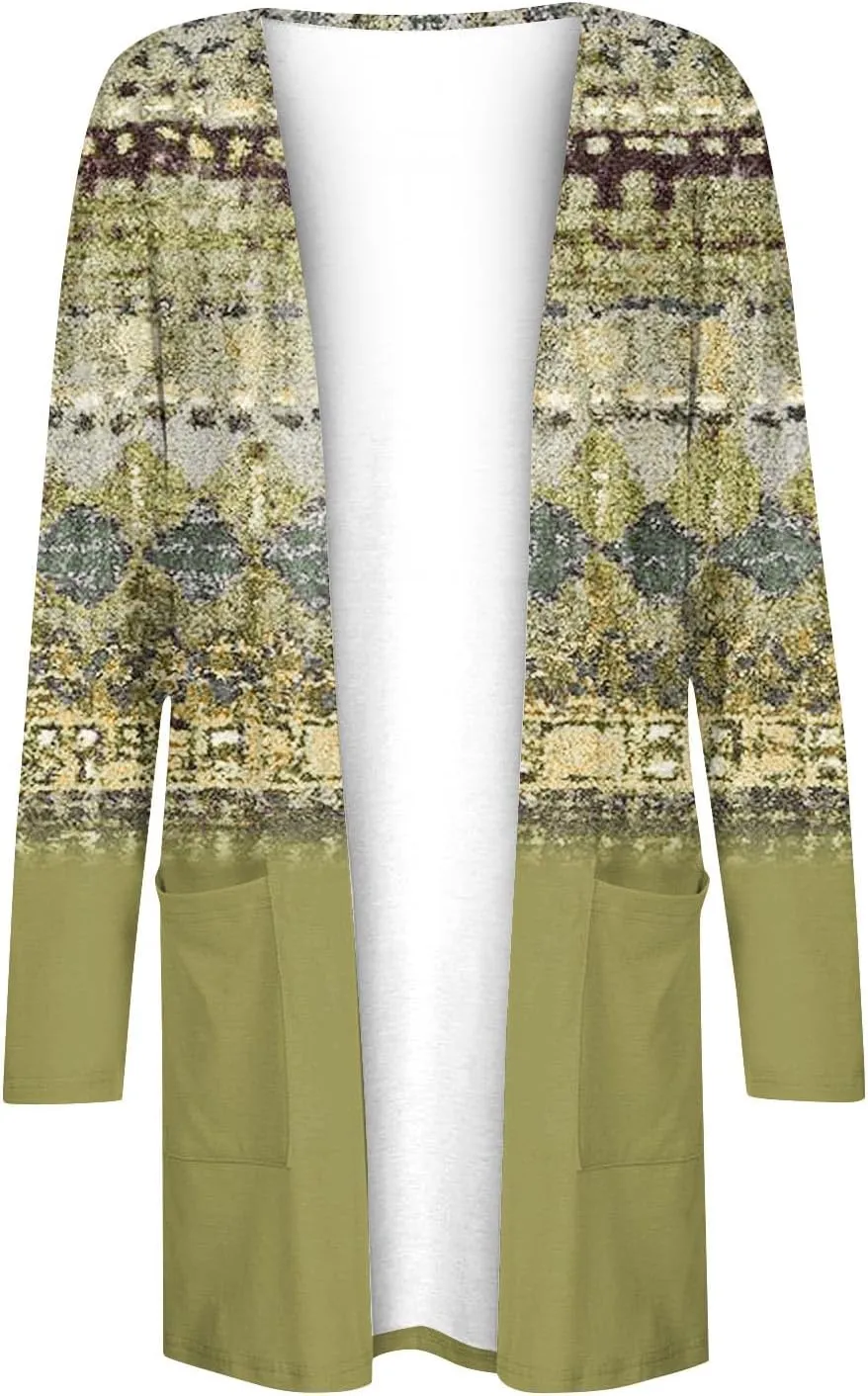 Womens Cardigans Fall 2024, Casual Loose Fit Open Front Fashion Sweaters with Pockets Comfy Going Out Outfits