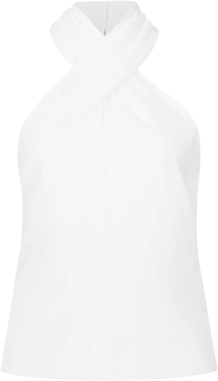 Womens Criss Cross Halter Tops Summer Sleeveless Sexy Casual Lightweight Tank Top Backless Trendy Blouse