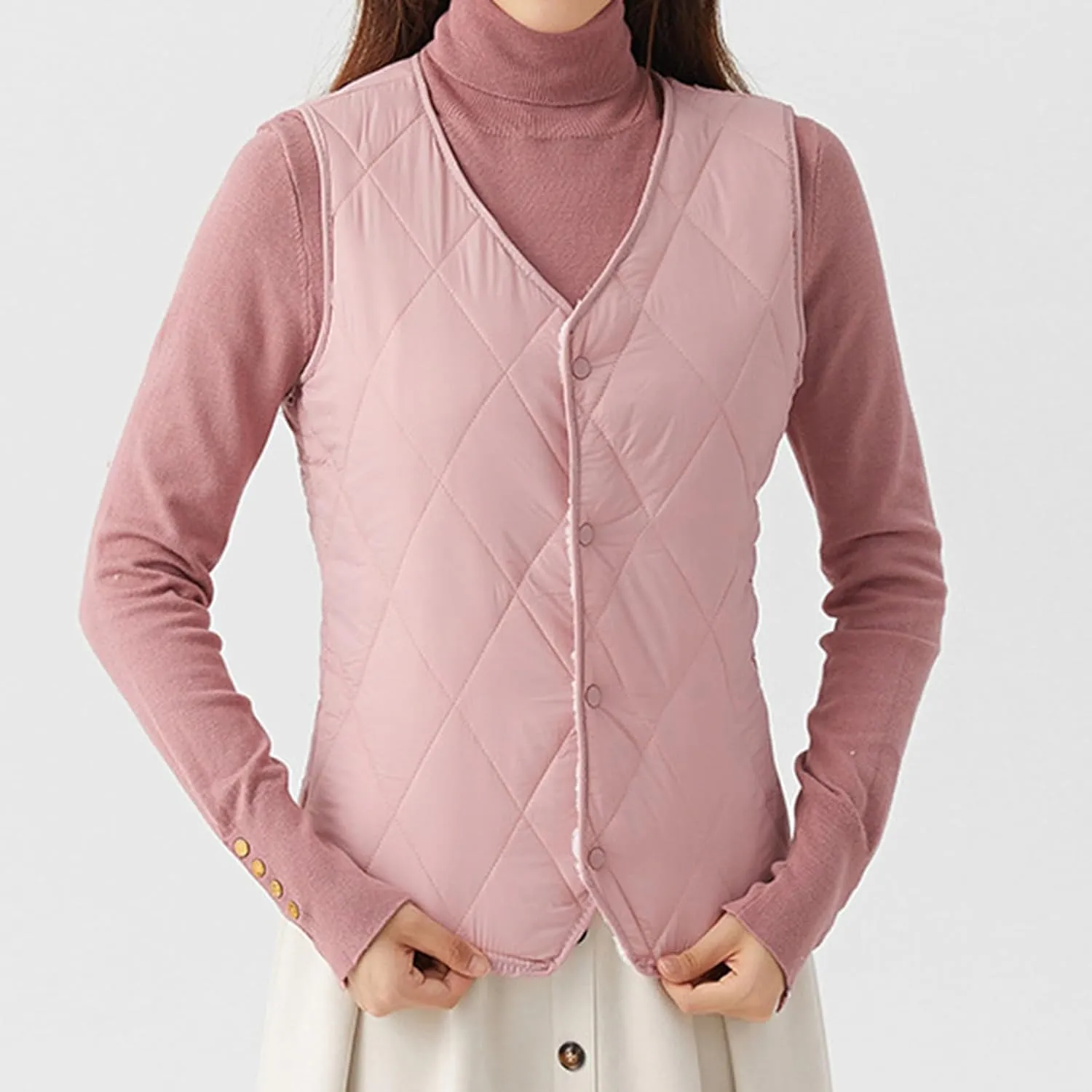 Womens Down Vest Light Weight Jackets Wool Lined Winter 2023 Fashion Cotton Down Coats Warm Solid Puffer Comfortable