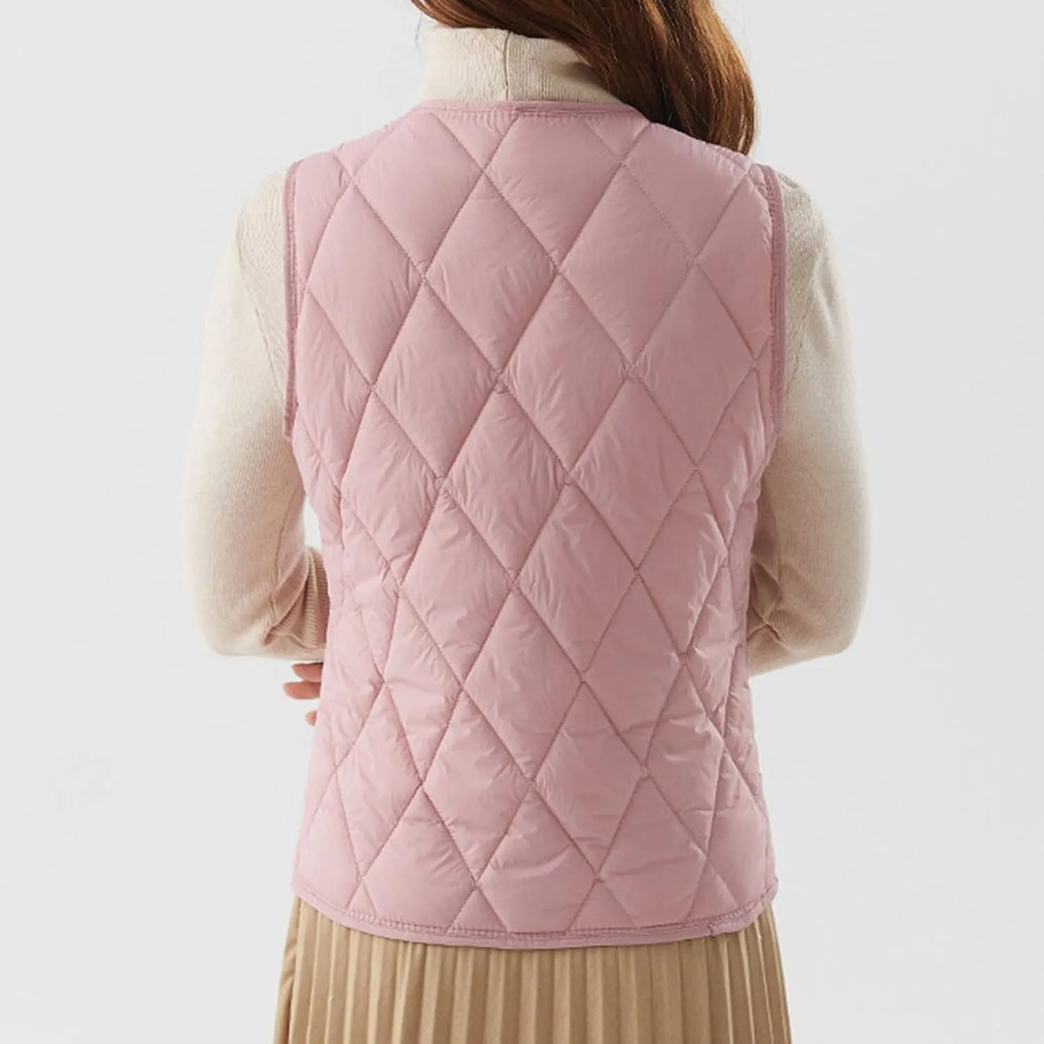 Womens Down Vest Light Weight Jackets Wool Lined Winter 2023 Fashion Cotton Down Coats Warm Solid Puffer Comfortable