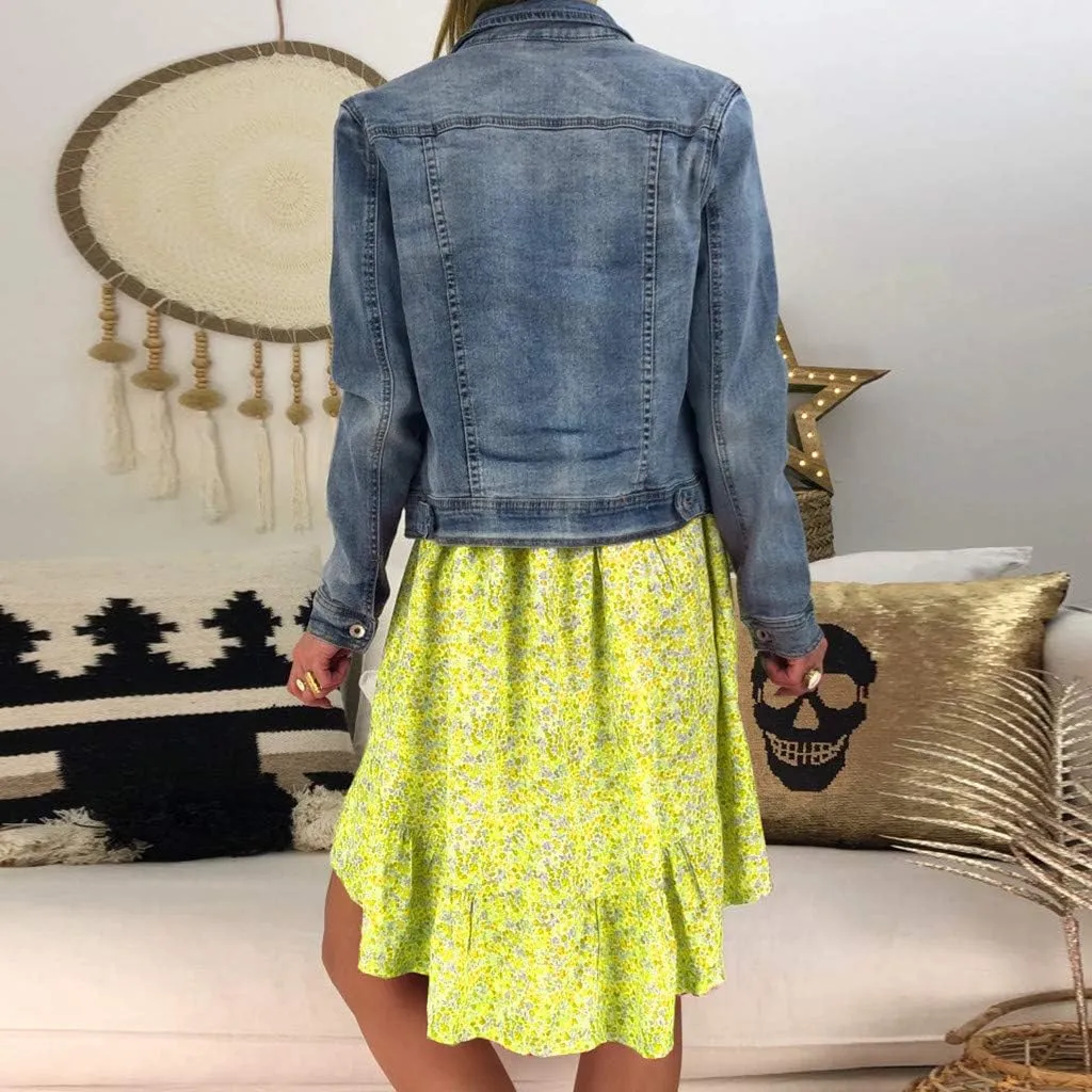 Womens Dresses Formal Occasion Women's Ladies Sexy Loose Print Hlaf Sleeve Ruffles Mini Dress Summer Dress