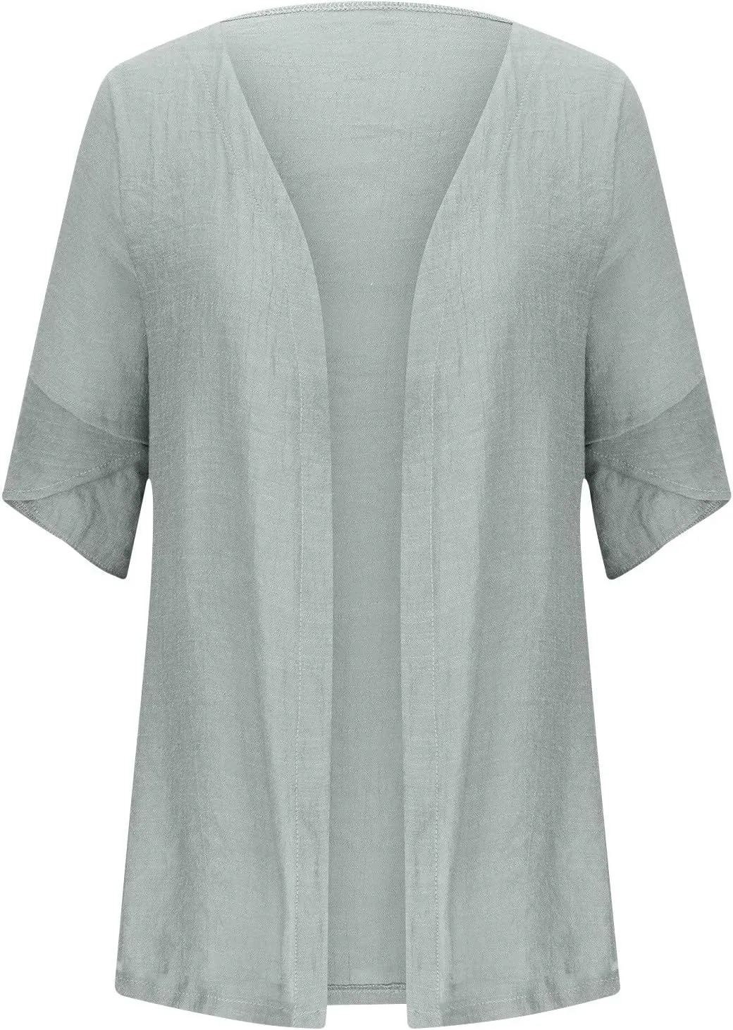 Womens Elbow Sleeve Cotton Flowy Cardigan Cover Ups Open Front UV Sun Protection Shrugs Rash Guard Shirts Plus Size