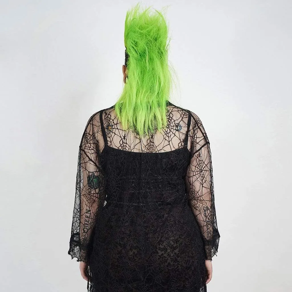 Women's Gothic Black Velvet Jacquard Spaghetti Strap Camisole