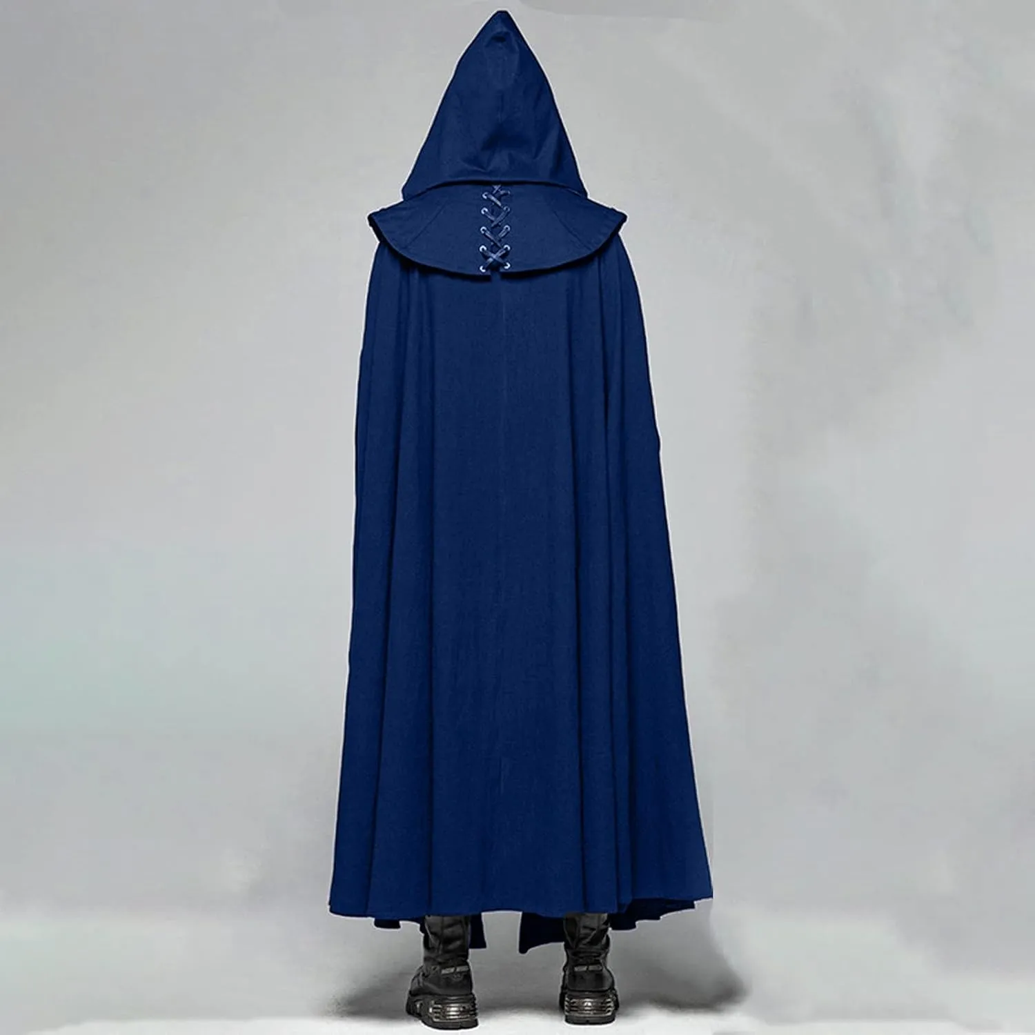 Womens Gothic Clothes Hooded Cardigans Cloak Halloween Dark Long Cape Solid Cloak Outwear Open Front Poncho Outwear