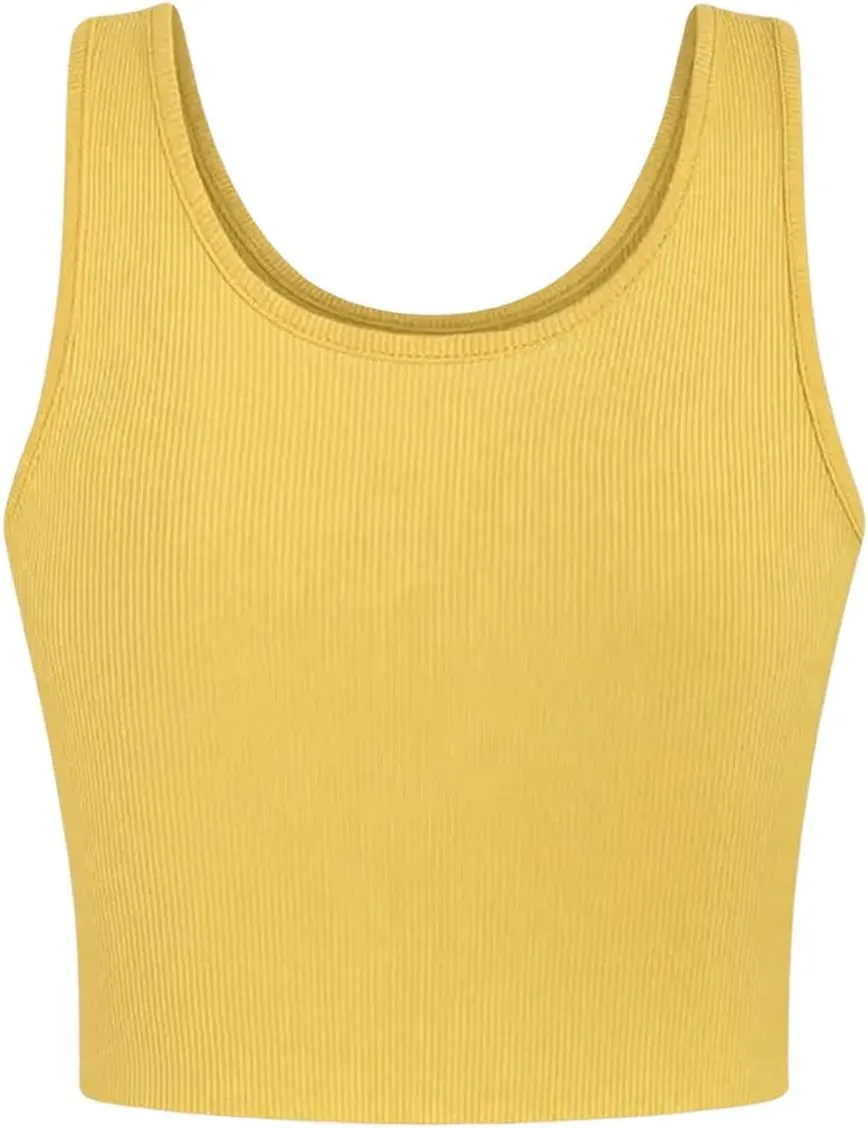 Women's Graphic Crop Tank Top Summer Round Neck Tank Top Shirts Casual Letter Print Sleeveless T Shirt