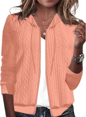Women's Oversized Zip Up Hoodies Sweatshirts Sweater Fall Outfits Casual Drawstring Jackets