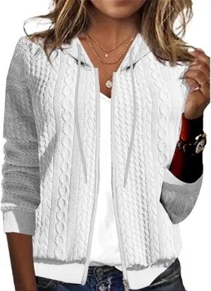 Women's Oversized Zip Up Hoodies Sweatshirts Sweater Fall Outfits Casual Drawstring Jackets