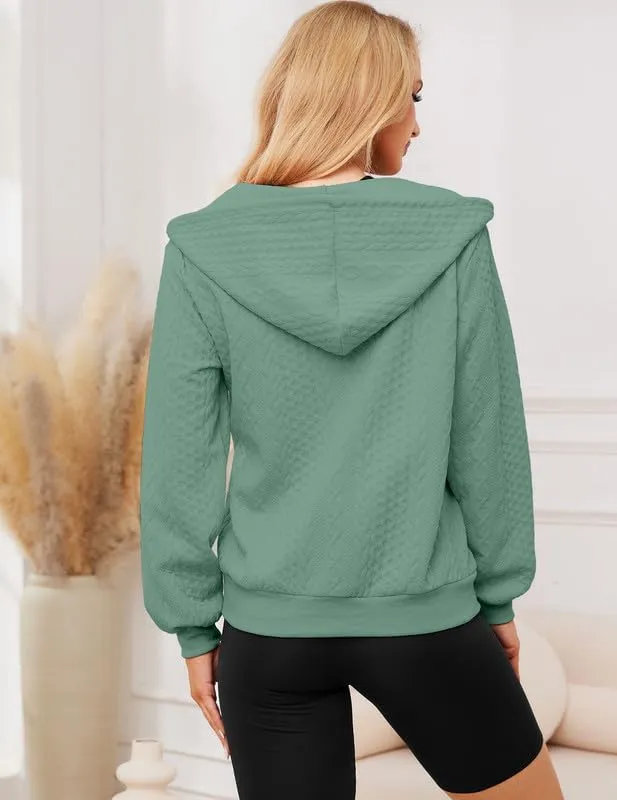 Women's Oversized Zip Up Hoodies Sweatshirts Sweater Fall Outfits Casual Drawstring Jackets