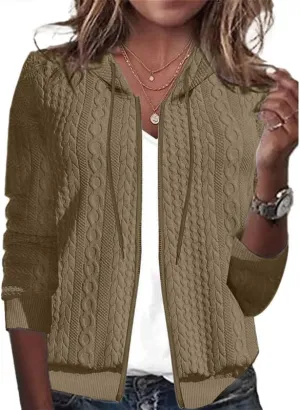 Women's Oversized Zip Up Hoodies Sweatshirts Sweater Fall Outfits Casual Drawstring Jackets