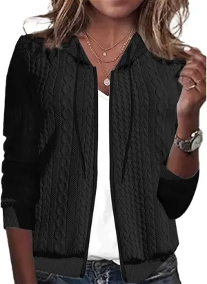 Women's Oversized Zip Up Hoodies Sweatshirts Sweater Fall Outfits Casual Drawstring Jackets