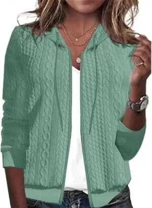 Women's Oversized Zip Up Hoodies Sweatshirts Sweater Fall Outfits Casual Drawstring Jackets