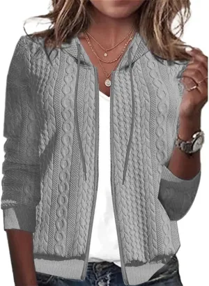 Women's Oversized Zip Up Hoodies Sweatshirts Sweater Fall Outfits Casual Drawstring Jackets