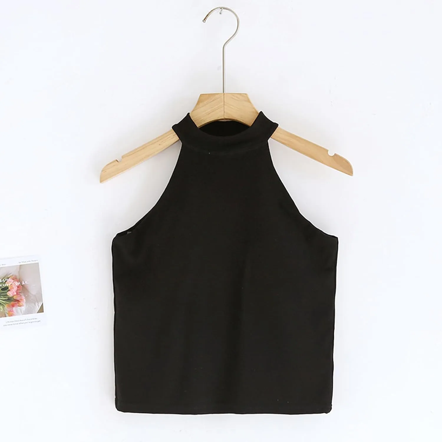 Women's Sleeveless Camisole Tank Tops High Neck Slim Fitted Blouse Summer Casual Tops Business Casual Tops for Ladies
