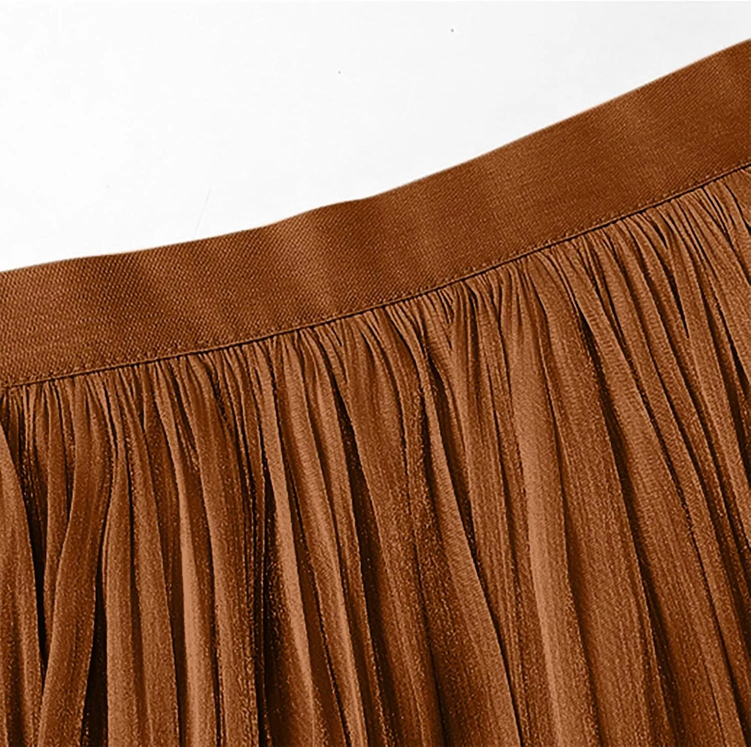 Women's Summer Bohemian Skirts Pleated Elastic Waist Long Flowy Casual Mesh Maxi Long Skirt Beach Holiday Outfit