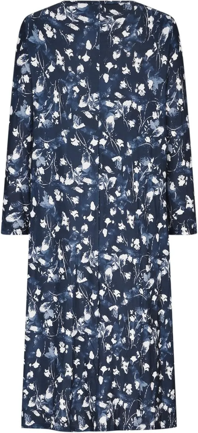 Women's Summer Maxi Dress 2025 Casual Short Sleeve Crewneck Flowy Swing Pleated Long Beach Dresses with Pockets