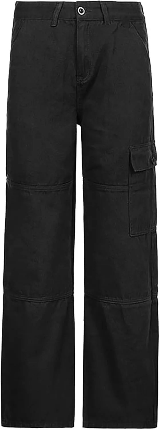 Xineicy Women's Baggy Boyfriend Jeans High Waist Distressed Denim Pants Wide Leg Straight Trousers Streetwear Pants