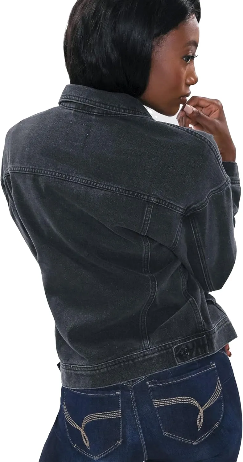 YMI Women's Junior Oversized Boyfreind Denim Jacket