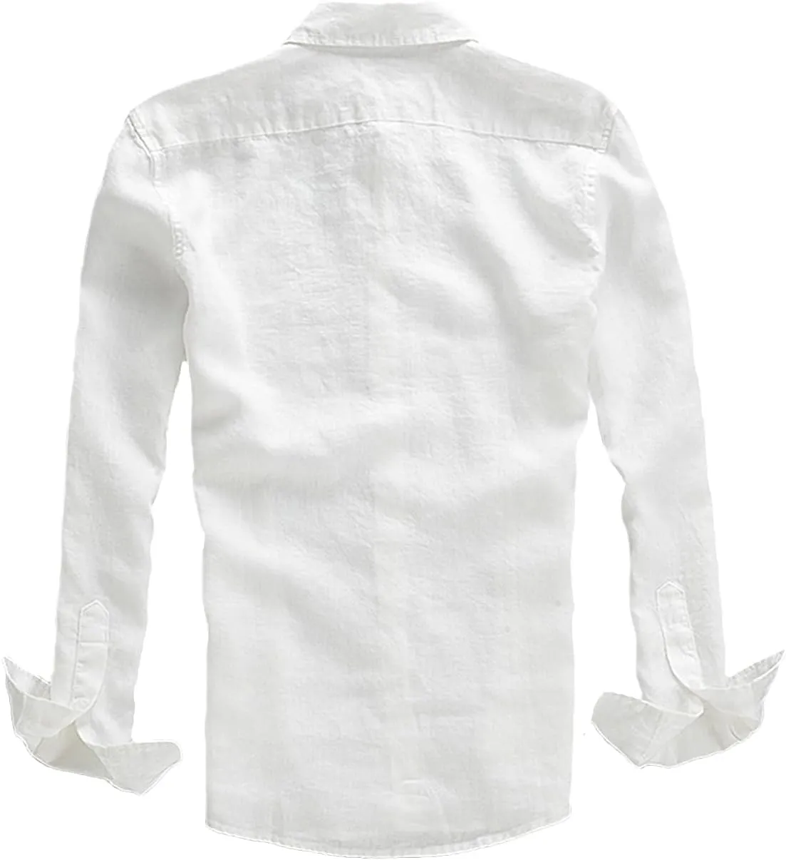 Youhan Men's Long Sleeve Fitted Linen Shirt