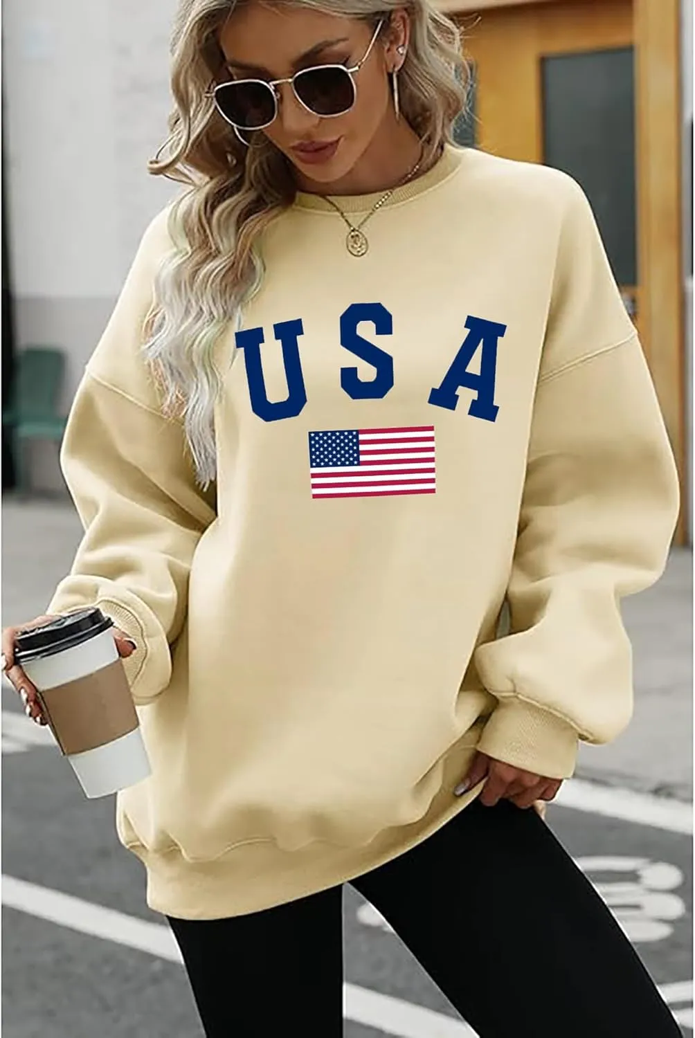 Zoyami Womens Crewneck Sweatshirt Graphic Long Sleeve Top Pullover Oversized Sweaters