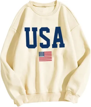 Zoyami Womens Crewneck Sweatshirt Graphic Long Sleeve Top Pullover Oversized Sweaters