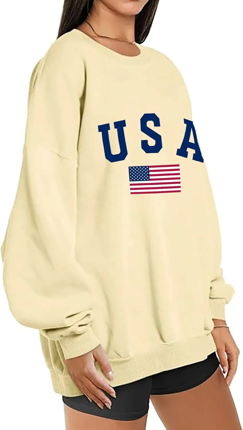 Zoyami Womens Crewneck Sweatshirt Graphic Long Sleeve Top Pullover Oversized Sweaters
